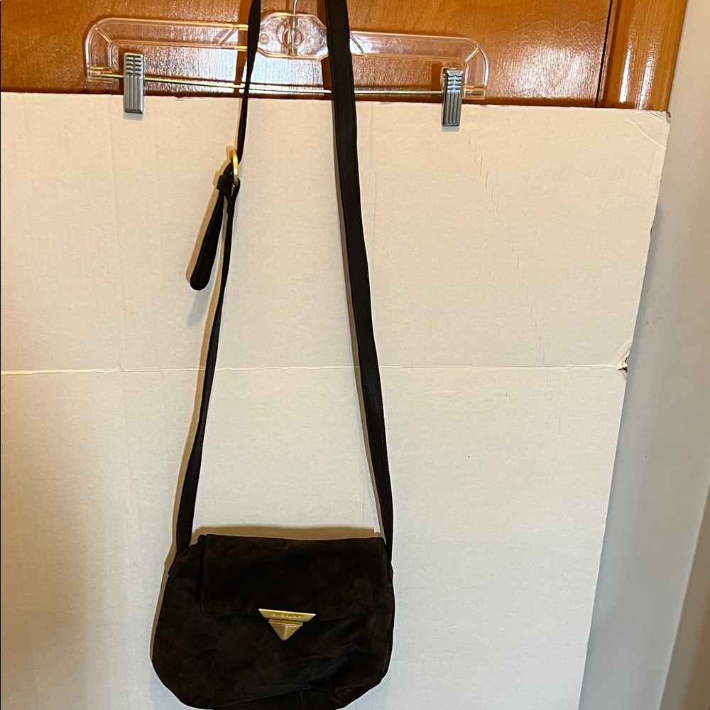 By Sharif  Brown Suede Shoulder Bag